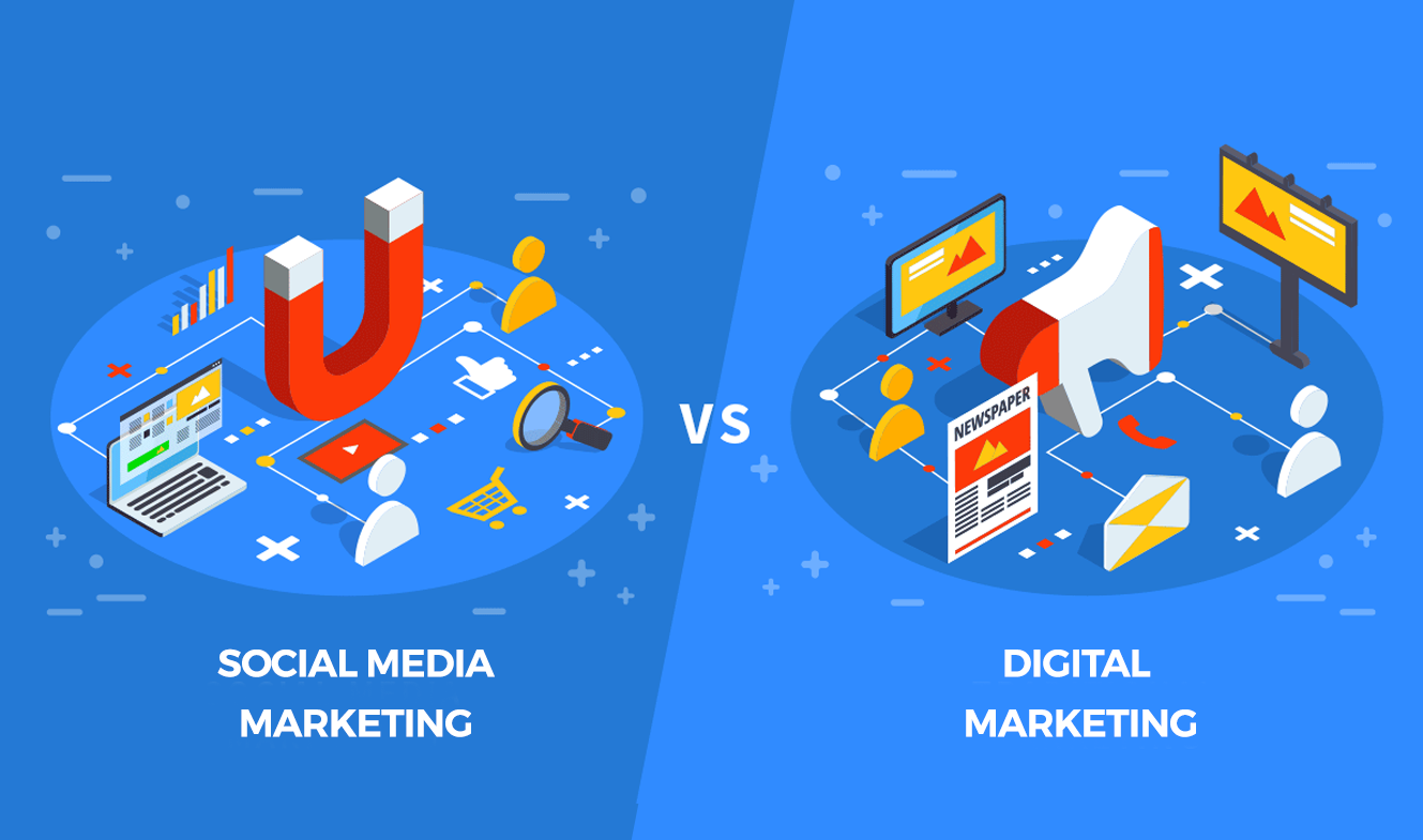 الفرق بين التسويق الرقمي والتسويق عبر مواقع التواصل